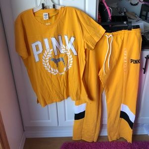NWT Victoria Secret pink large Boyfriend fit set